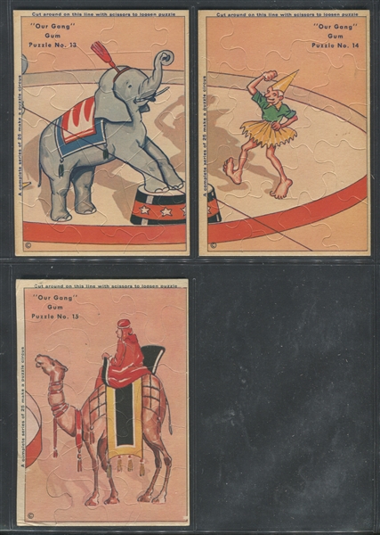 R194 Goudey Our Gang Circus Puzzles Near Complete Set (20/25) Cards