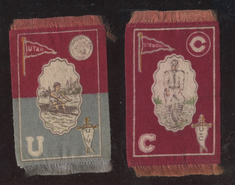 B33 Blankets - College Athlete, Pennant, Seal Lot of (9) with Basketball and Football Examples