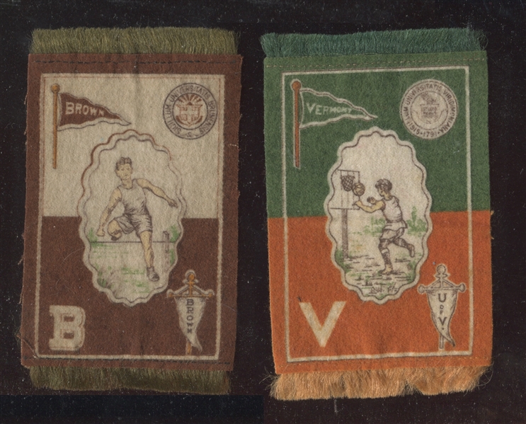 B33 Blankets - College Athlete, Pennant, Seal Lot of (9) with Basketball and Football Examples