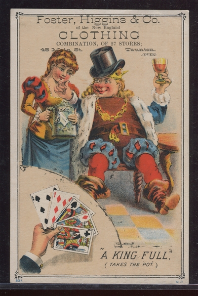 Amazing Lot of (4) High Grade Oversized Trade Cards Picturing Poker Hands