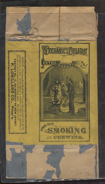 Vintage Lorillard's Mechanic's Delight Long Cut Chewing Tobacco Packaging