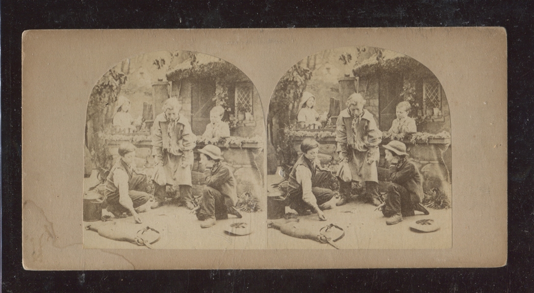 Interesting 1850's/1860's Stereoview With Very Early Marbles Images