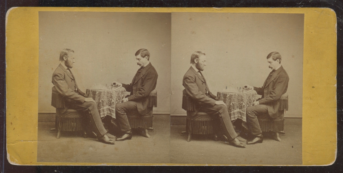 1860's/1870's Stereoview Picturing Chess Match