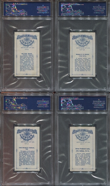 C67 Imperial Tobacco Victorian Cross Heroes Lot of (4) PSA7-8 Graded Cards