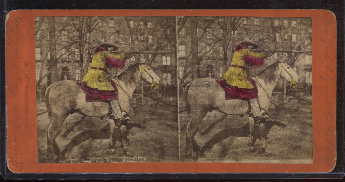 Fantastic Hand-Tinted Buffalo Bill Stereoview from 1880's