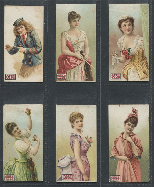 N257 Lorillard Beautiful Women Complete Matched Five Cent Ante Set of (50) Cards