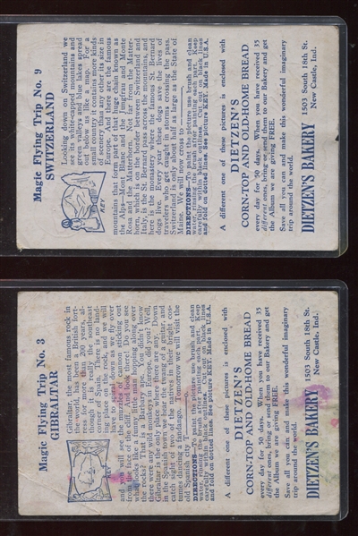 D-UNC Dietzen's Bakery Magic Flying Trip Lot of (9) Cards