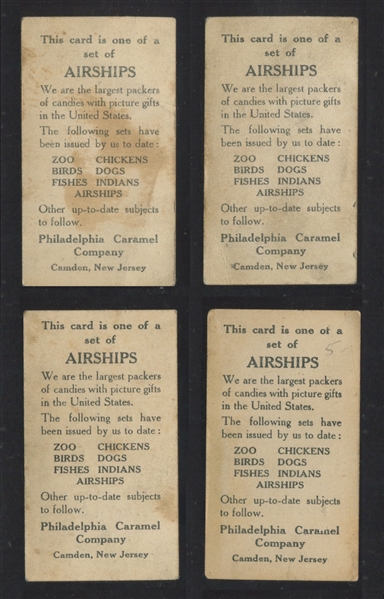 E40 Philadelphia Caramel Airships Lot of (4) Cards