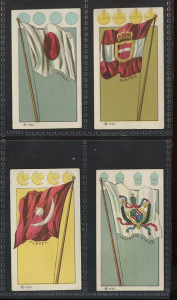 H627 Fred Weddeman Country Flags Lot of (4) Cards