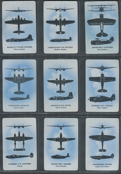 R112-9 Leaf Card-O Aircraft Recognition Complete Set of (9) Cards