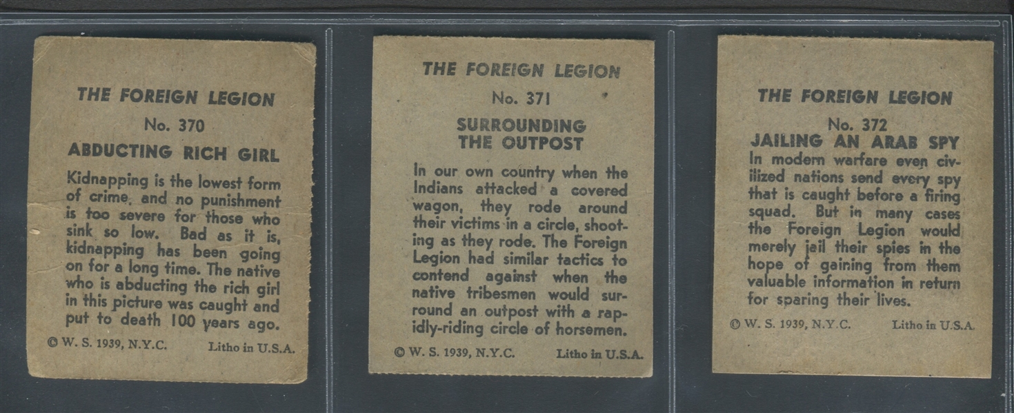 R54 W.S. Corp Foreign Legion Complete Set of (48) Cards