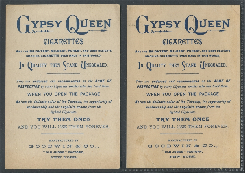Great Lot of (7) Goodwin Old Judge / Gypsy Queen Advertising Trade Cards