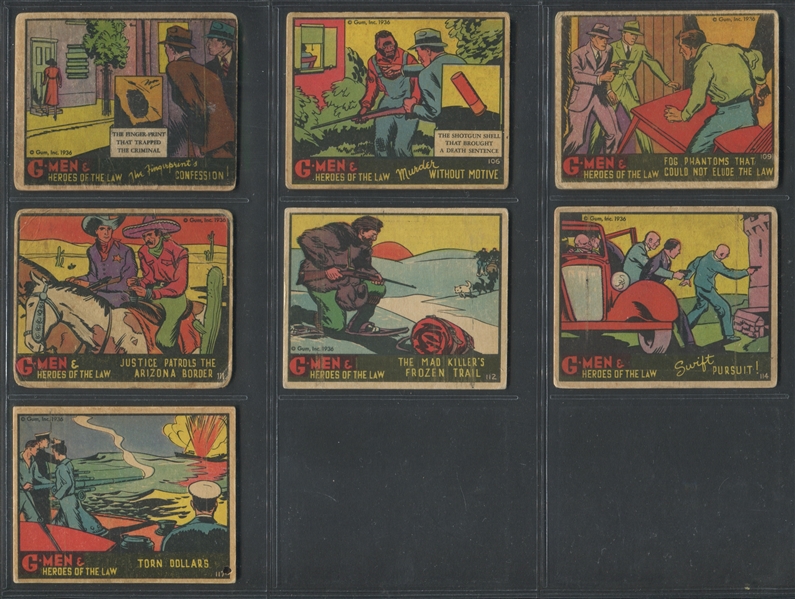 R60 Gum Inc G-Men and Heroes of the Law Lot of (40) Cards