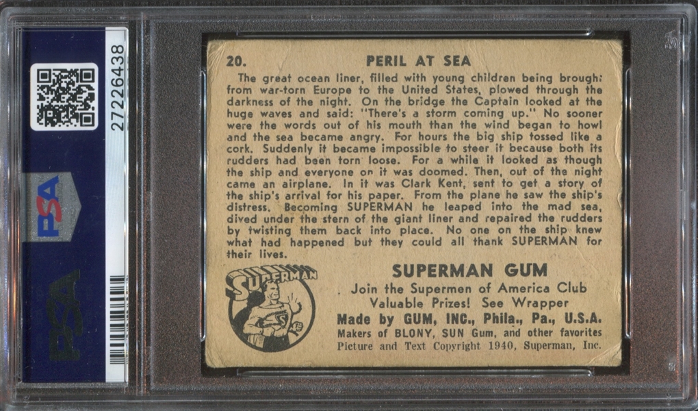 R145 Gum Inc Superman Complete Low Number Set of (48) Cards