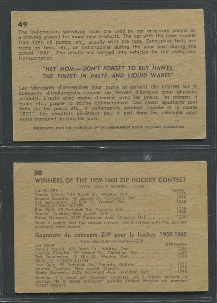 V338-2 Parkhurst Indianapolis Speedway Winners Complete Set of (50) Cards