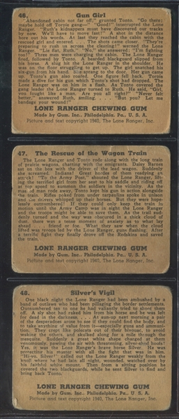 R83 Gum Inc Lone Ranger Complete Set of (48) Cards