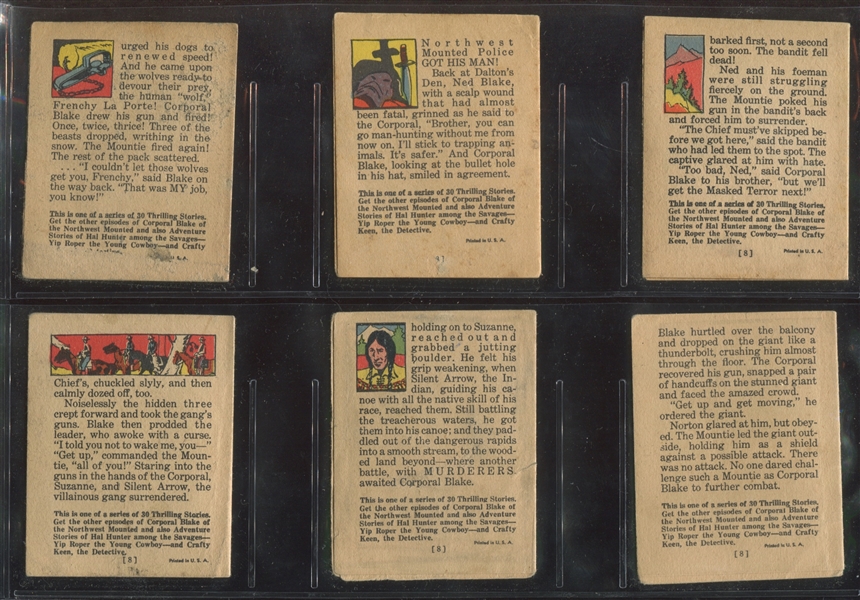 R25 Goudey Thrilling Stories Corporal Blake Near Complete Set (6/8) Booklets