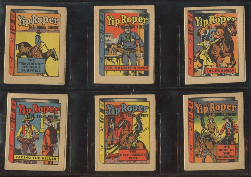 R25 Goudey Thrilling Stories Yip Roper Near Complete Set (6/8) Booklets