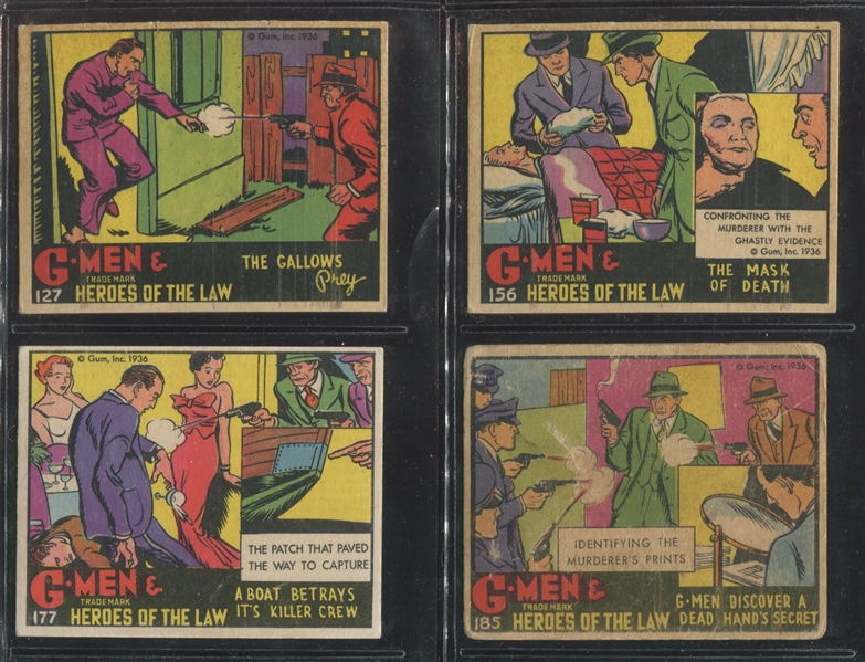 R60 Gum Inc G-Men and the Heroes of the Law Lot of (4) Better Cards