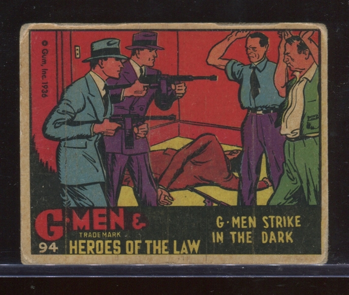 R60 Gum Inc G-Men and the Heroes of the Law Tough #94 G-Men Strike in the Dark