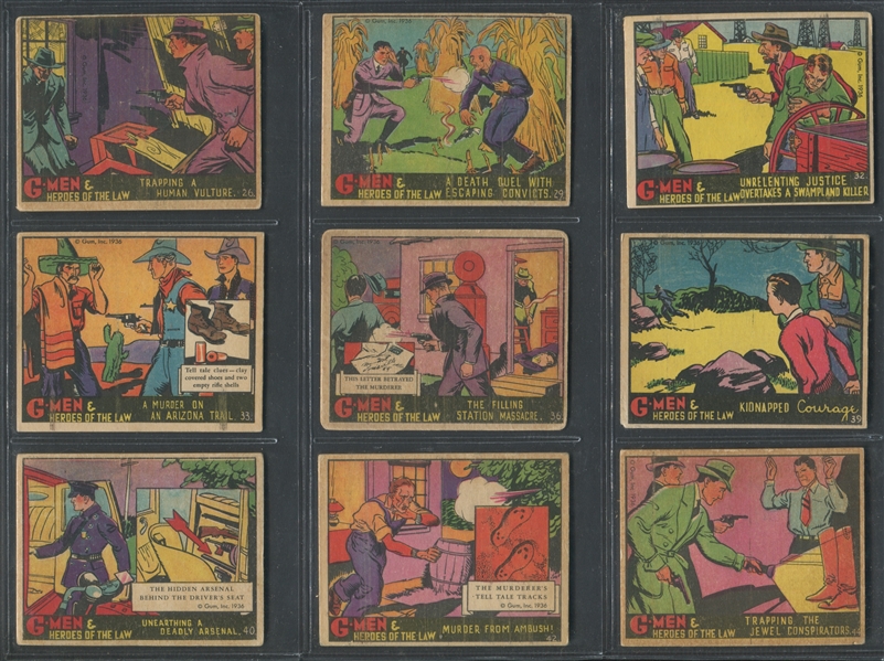R60 Gum Inc G-Men and the Heroes of the Law Starter Set of (59) Clean Cards