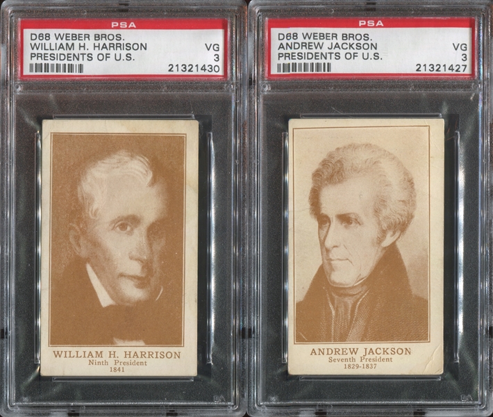 D68 Weber Brothers Presidents of the United States Lot of (4) PSA-Graded Cards