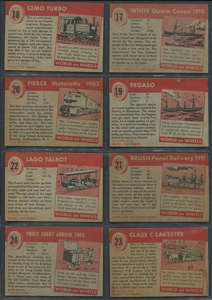 1954 Topps World on Wheels Complete 1-160 Low Number Set