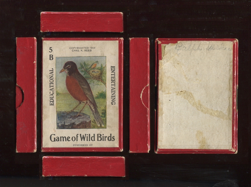 Fantastic Chas. K. Reed 1914 Game of Wild Birds Boxed Card Game Set