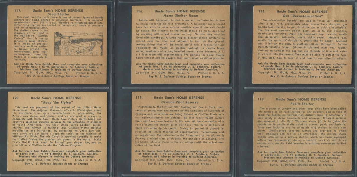 R158 Gum Inc Uncle Sam's Home Defense Lot of (24) Plus (24) Reprints