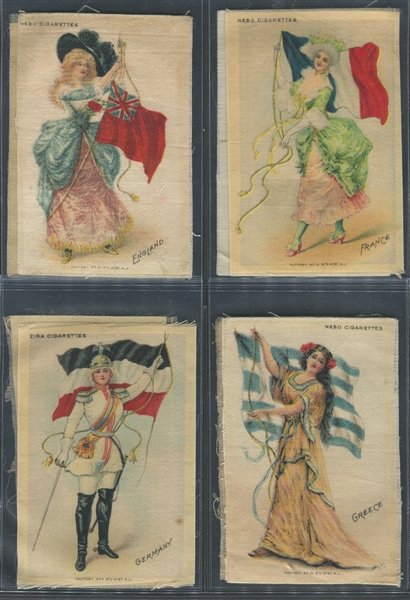 S59 (Type B) Flag Girls of Nations Near Set of (21/24) Silks