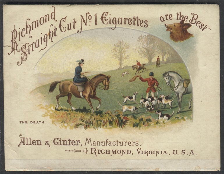 Allen & Ginter Pet Cigarettes and Richmond Straight Cut Trade Card Lot of (5) Cards