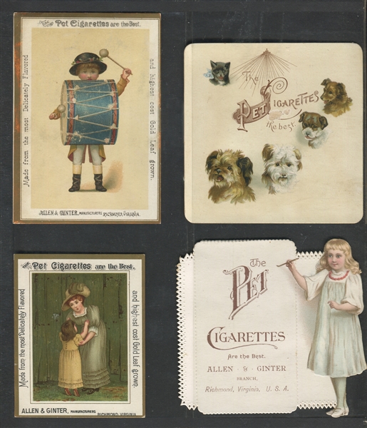 Allen & Ginter Pet Cigarettes Trade Card Lot of (7) Cards