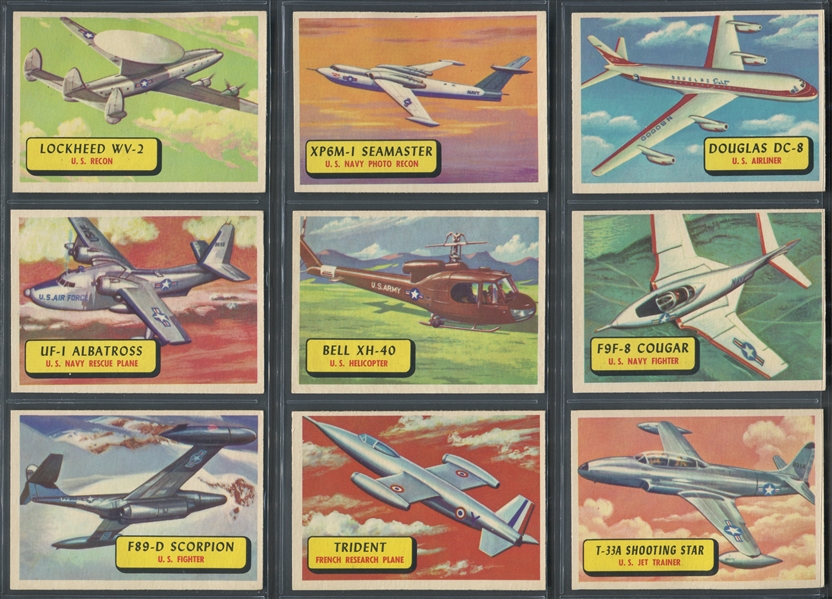 1957 Topps Planes Mixed Back Near Complete Set of (119/120) Cards