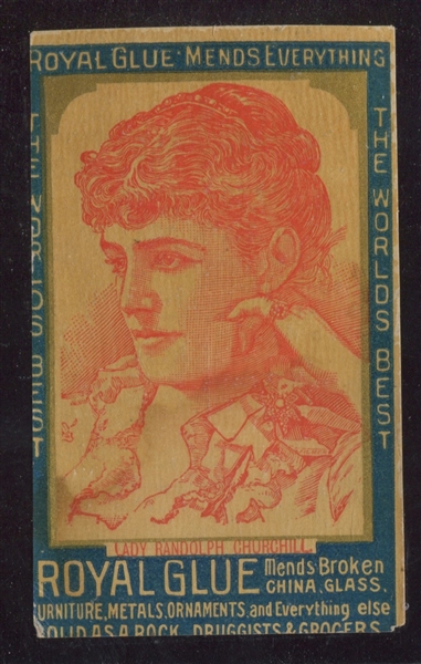 H566 Royal Glue Trade Card - Lady Randolph Churchill (Red Ink)