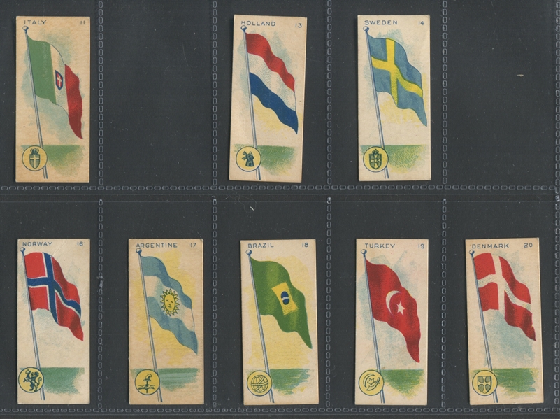 V154 Laurel Confectionery National Flags Near Set (24/28) Cards