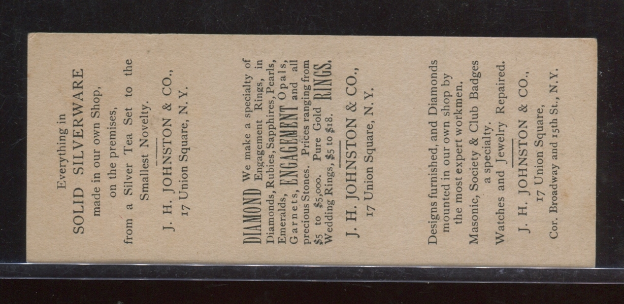 Interesting J.H. Johnston Strip of (3) Crest Cards Uncut