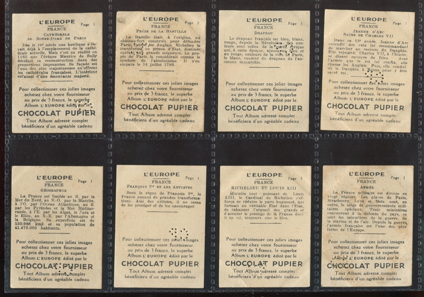 1920's Chocolate Pupier (France) Lot of (56) Colorful Cards