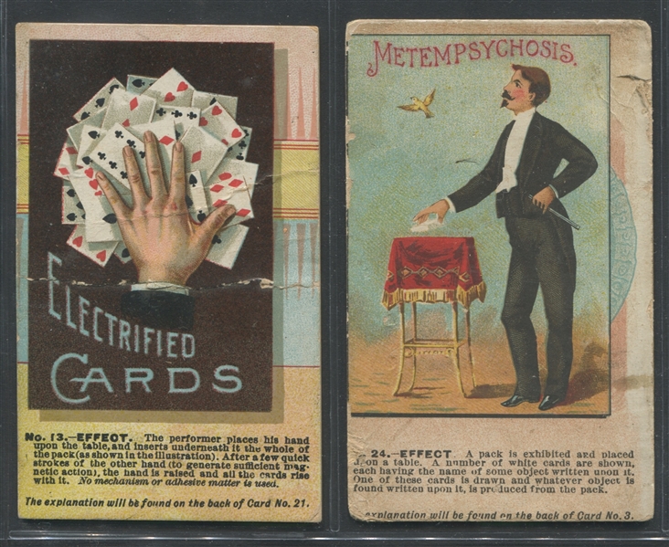 N138 Duke Honest Long Cut Tricks With Cards Lot of (2) Cards