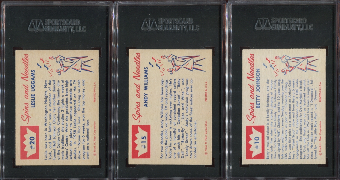 1960 Fleer Spins and Needles SGC84-Graded Lot of (11) Cards