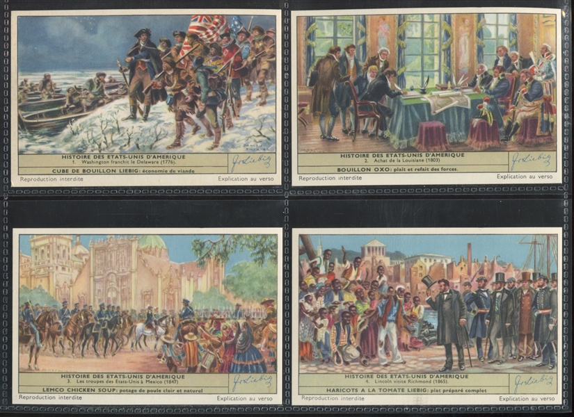 Liebig American History Lot of (4) Complete Sets of (6) Reprint Cards