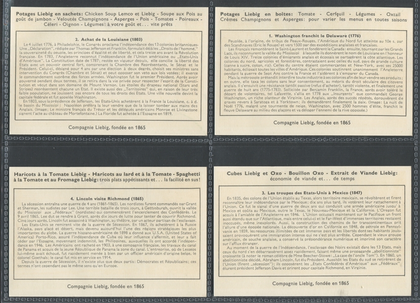 Liebig American History Lot of (4) Complete Sets of (6) Reprint Cards