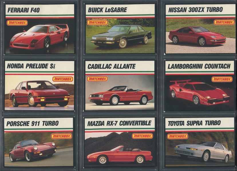 1989 Matchbox Car and Driver Collector Cards (33 Different)