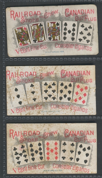 N323 S. F. Hess Poker Hands Lot of (3) Cards