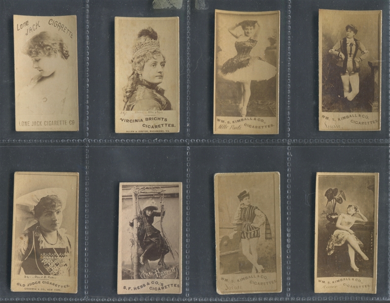 Mixed Lot of 1880's N Sepia Actresses Better Brands Lot of (8) Cards