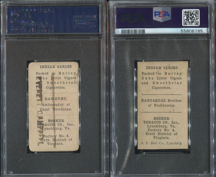 T74 Booker Tobacco Burley Cubs American Indians Lot of (4) PSA-Graded Cards