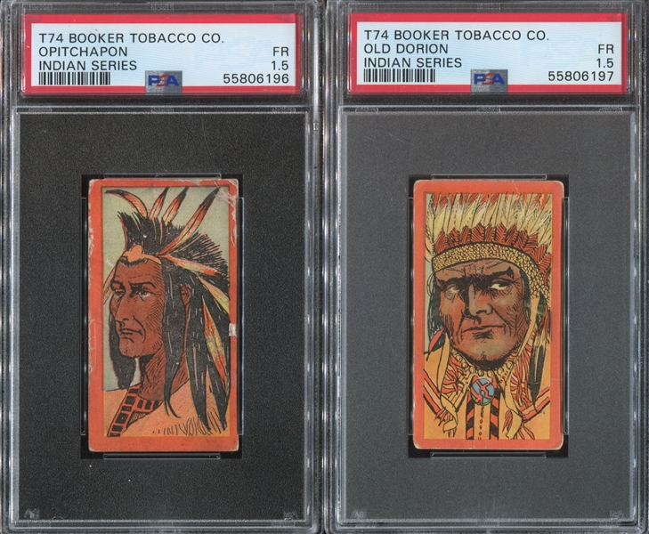 T74 Booker Tobacco Burley Cubs American Indians Lot of (4) PSA-Graded Cards