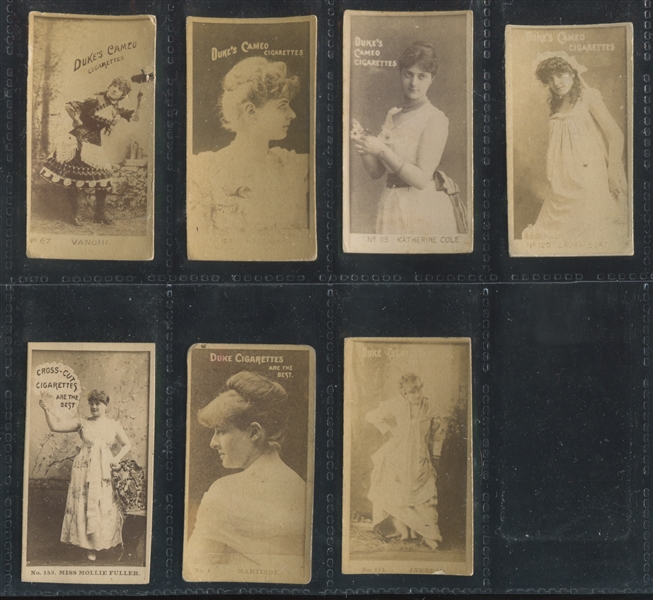 N145 Duke Cigarettes Actresses Lot of (7) Cards