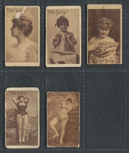 N493 Goodwin Old Judge Type 1 Lot of (5) Actress/Girl Cards