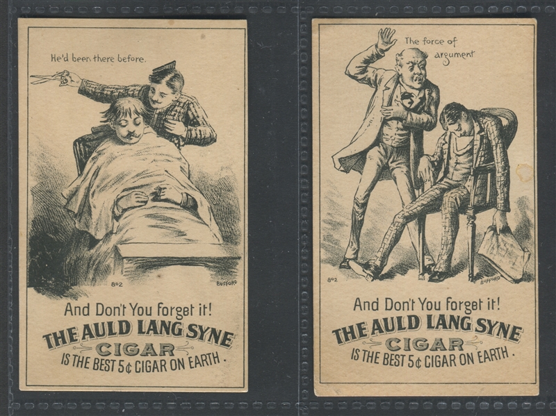 The Auld Lang Syne Cigar Lot of (2) Comic Trade Cards
