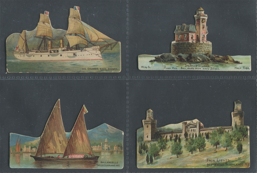 N119/N139 Honest Long Cut Lighthouses/Types of Vessels Group of (4) Cards